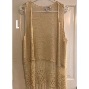 Crochet vest with tassels